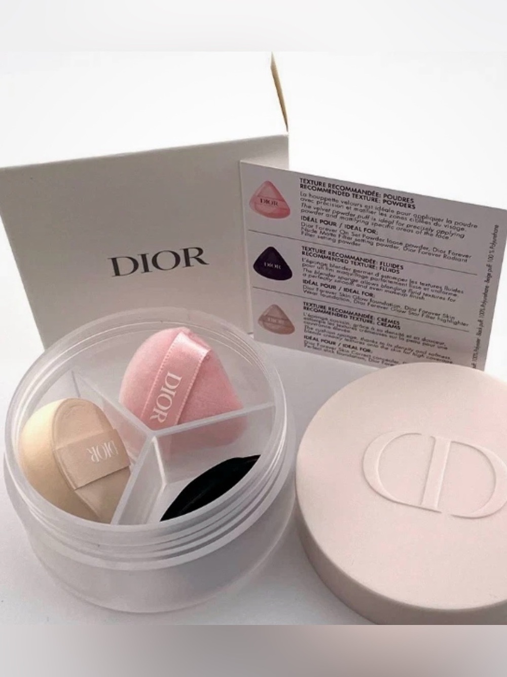 New! Dior Forever mini puffs set 3pcs with case